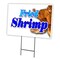 Signmission Fried Shrimp Yard Sign & Stake outdoor plastic coroplast window, C-2436-DS-Fried Shrimp C-2436-DS-Fried Shrimp - alternate 1